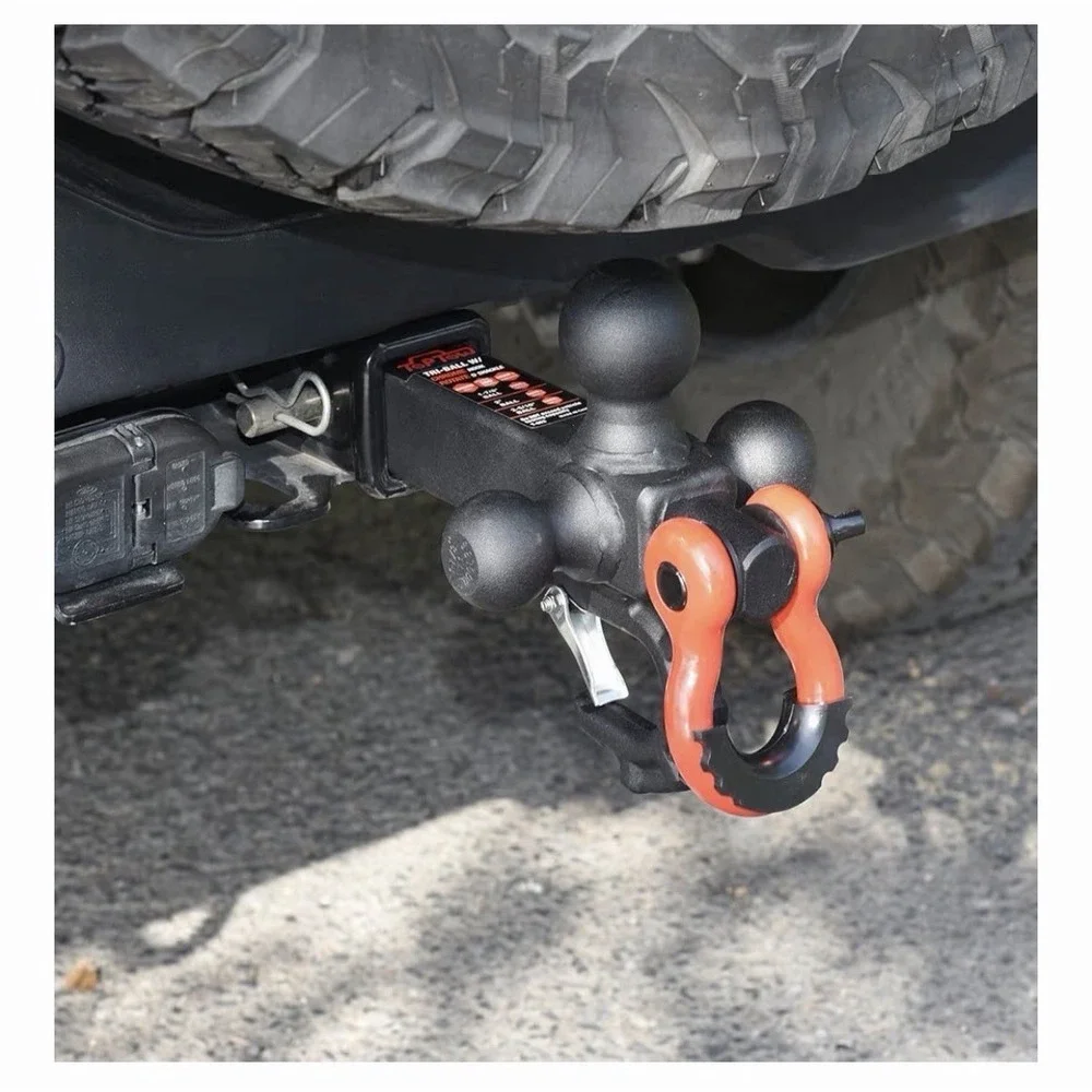 TOPTOW Trailer Hitch Tri-Ball Hitch Mount w/Matte Black Triple Hitch Balls 1-...
